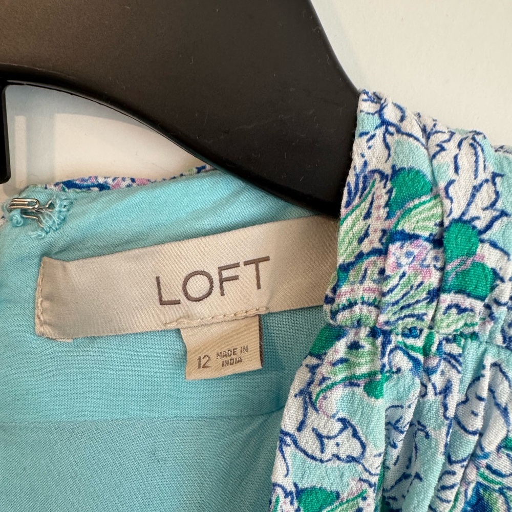 LOFT Halter Blue Floral Dress - Picture 7 of 7